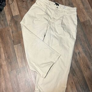 Cream Pleated Crop Banana Republic Jeans Sz 16